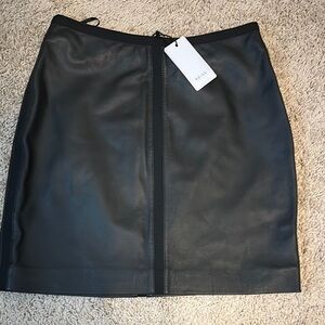 NWT Reiss Black Maisie Leather Skirt Sz 6